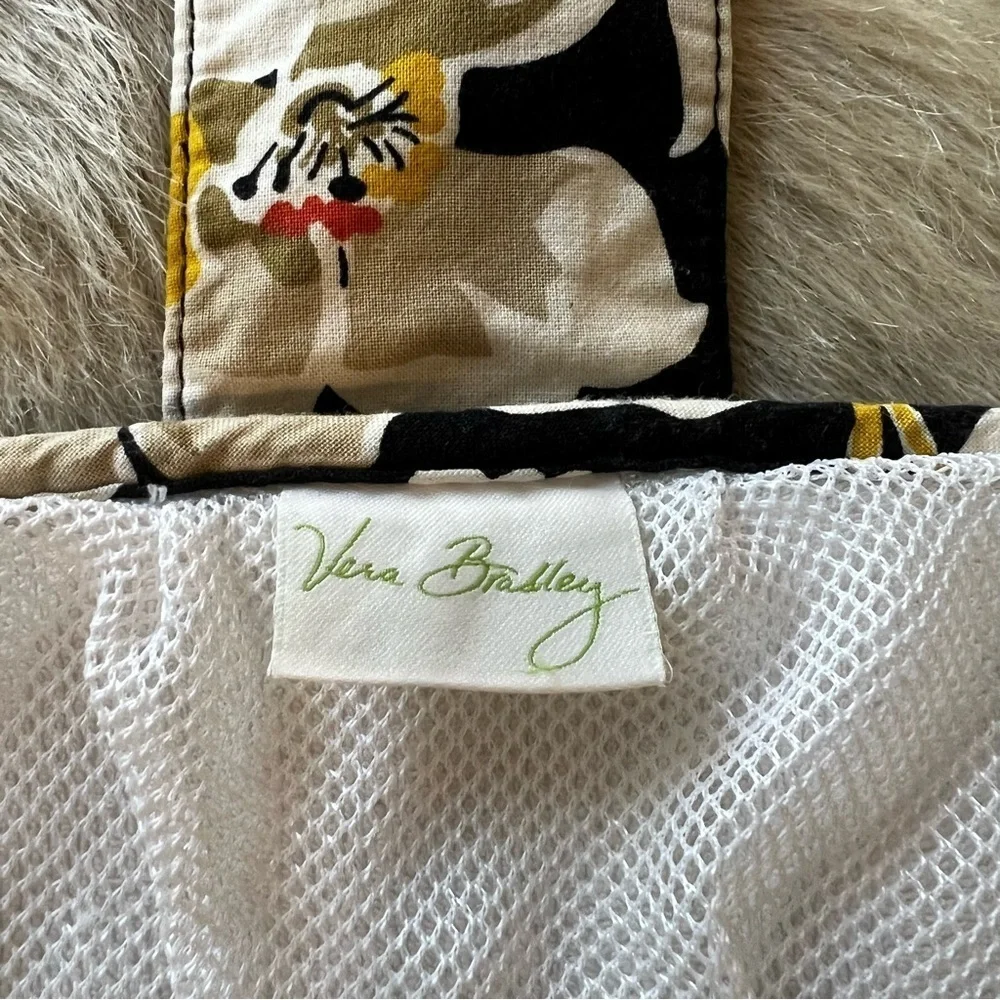 VERA BRADLEY Dogwood 2012 Baby Changing Pad Clutch Black Yellow White Floral